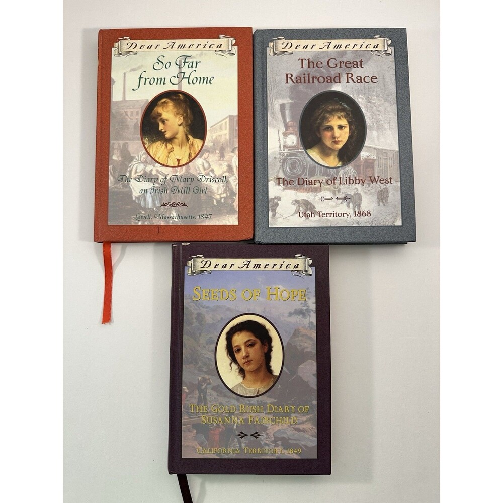 Dear America Diaries Book Lot Of 3 Historical Fiction Hardcover Railroad Race